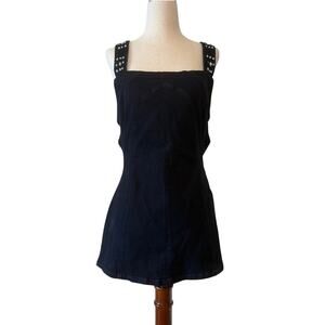 Free People Decked In Shine Top, Dark Wash Denim, Women's Size XL